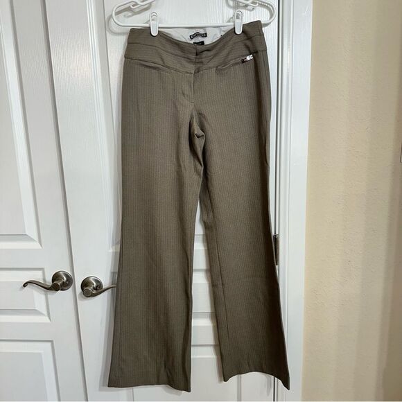 D1- Express Editor pinstriped dress pants with built in belt section - Picture 1 of 5